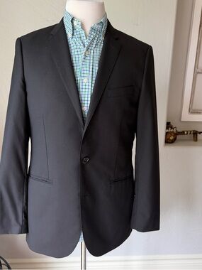J. Crew Men's Two Button Loro Piana Black Wool Ludlow Jacket Size 40L
